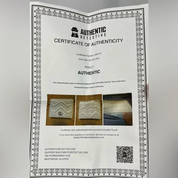 Gucci GG Marmont Powder Blue Snakeskin bifold wallet w/COA - Picture 11 of 12